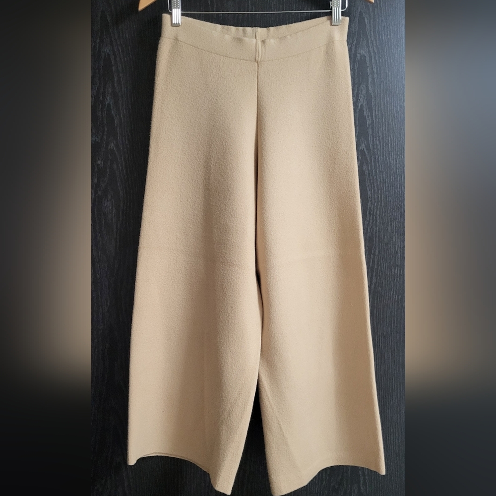 Zara Elegant Tan Wide-Leg Women's Pants